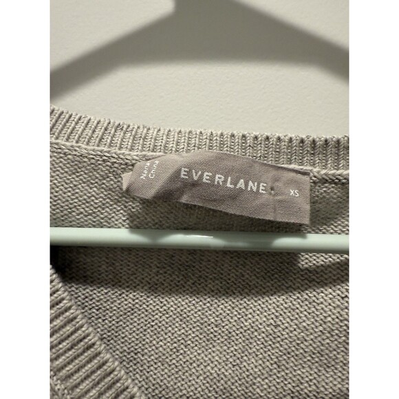 Everlane Women's Gray Knit V Neck Sweatshirt Size XS Extra Small - Picture 2 of 4
